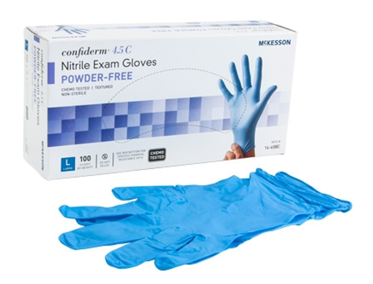 Glove, Exam Nitrl Pf Chemo Blu Lg (100/bx 10/bx) Bx - 100