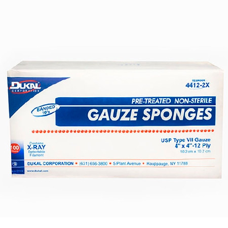 Sponge, Gauze Xray Dtchbl Vii 12ply 4x4 (100/pk 20pk/cs) Bx - 100
