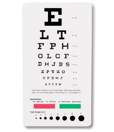 Eye Chart Snellen Pckt Ea - 1
