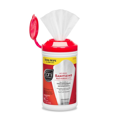 Wipe, Sanitizing Sanipro No-rinse Xlg (95/cn 6cn/cs) Cs - 6