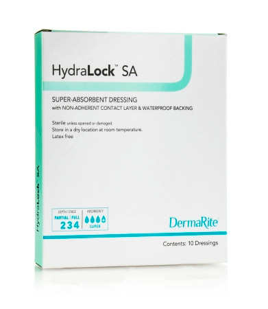 Dressing, Hydralock Super Absorbent 6"x10" (10/bx) Bx - 10