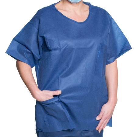 Shirt, Scrub Disp Dk Blu Xxlg (10/bg 5bg/cs) Bg - 10