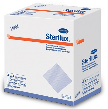 Gauze, Spng Sterilux Str 4x4 12ply (2/pk25pk/bx 24 Bx - 25