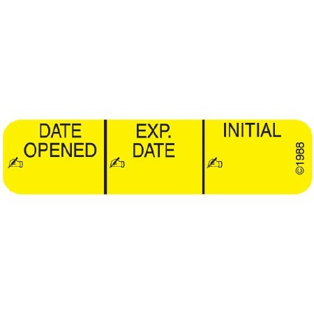 Label, Medical Exp Date 1 9/1 6'x3/8" Ylw (1000/bx) Proftp Bx - 1