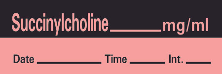 Label, Succinylcholine Fluorscent Red (333/rl) Proftp Rl - 1
