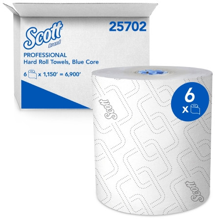 Towel, Paper Hard Roll Hnd  Wht 1150' (6rl/cs) Cs - 6