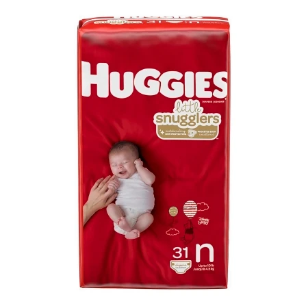 Diaper, Huggies Little Snugglers Jumbo Newborn (31/pk 4pk/cs Pk - 31