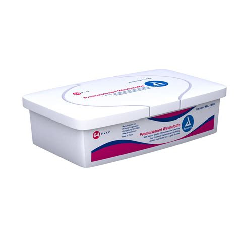 Dynarex Premoistened Washcloths, Case of 8 Tubs