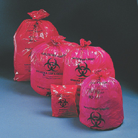 Bag, Biohaz Sl Hdpe Red Star 24x24 1mil (500/cs) Mgm03 Cs - 500