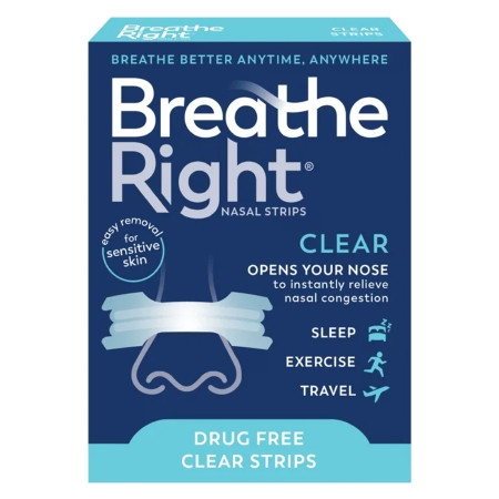 Breathe Right, Nasal Strip Clrlg (30/bx) Bx - 30