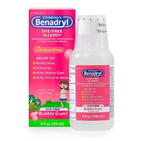 Benadryl Allergy Childrens, Liq D-f Bubble Gum 4oz Ea - 1