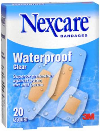 Bandage, Nexcare Waterproof Assorted Clr (20/bx) Bx - 20