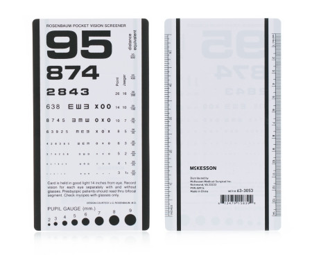 Chart, Eye Test Pckt Lf 6 1/2"x3 1/2" (5/bg) Bg - 5