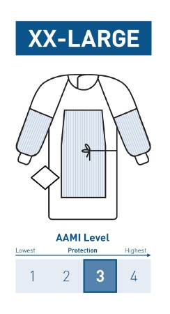 Gown, Surgical Non-woven Raglan Str W/towel 2xlg (22/cs) Pk - 1