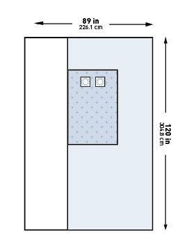 Drape, Surg Angio Femoral W/clr Window Str 89"x120" (14/cs) Pk - 1