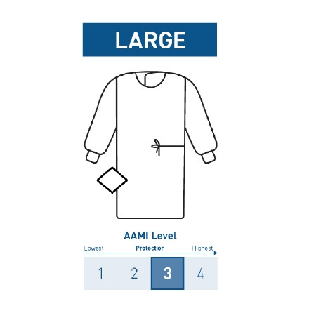 Gown, Surgical Str Non-reinforced Set-in W/twl Lg (30/cs) Pk - 1
