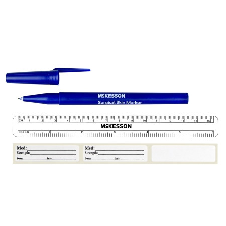 Marker, Skin Fine Tip W/ruler & Labels (50/bx) Bx - 50