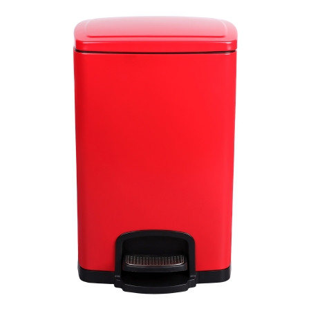 Wastecan, Step-on Sq Metal Red20qt Cs - 1
