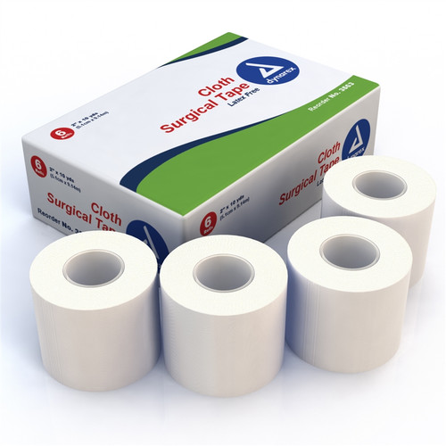 Cloth Surgical Tape 2" x 10 yds Latex Free, Box of 6 Rolls