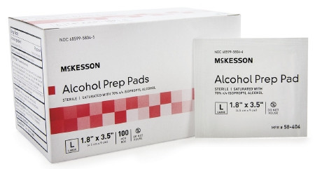 Pad, Alcohol Prep Str Lg (100/bx) Bx - 100
