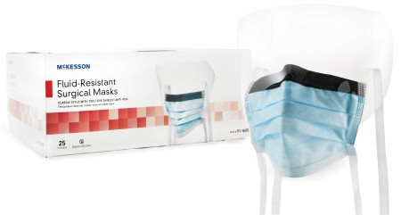 Mask, Face Surg W/visor/ties Lf Blu (25/bx 4bx/cs) Bx - 25