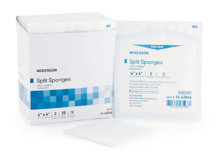Sponge, Split Hi-absrb 4"x4" 6ply Str (2/pk 25pk/b Bx - 25
