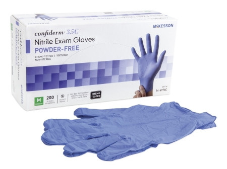 Glove Exam Nitrl 3.5c Pf Blu Med (200/bx) Bx - 200