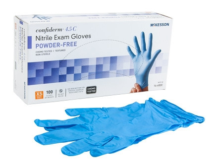 Glove, Exam Nitrl Pf Chemo Blu Xsm (100/bx 10bx/cs) Bx - 100