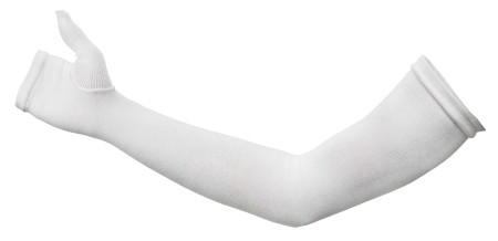 Arm Sleeve, W/thumb White 18"x3" (12pr/cs) Pr - 1