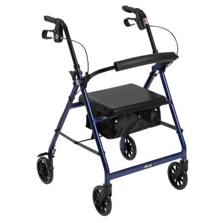 Walker, Rollator Ltwt Folding Alum W/6" Whls Blu 300lb Ea - 1