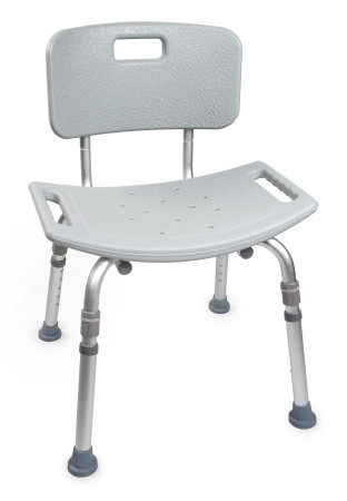 Bench, Bath W/bck Adj Alum Frame 400lbs (4/cs) Cs - 4