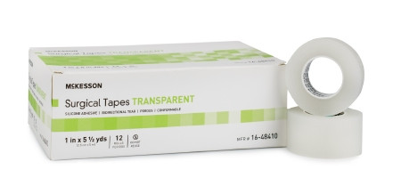 Tape, Sil Adhsv Transp Plas Lf1"x5.5yds (12rl/bx 10bx/cs) Bx - 12