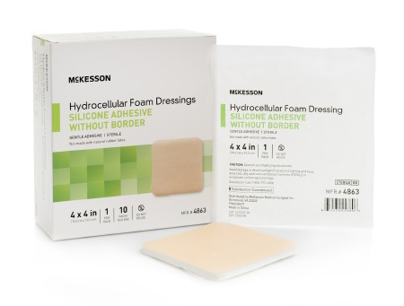 Foam, Adh Sil W/o Border 4"x4"(10/bx 20bx/cs) Bx - 10