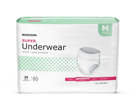 Underwear, Super Cloth Back Med 32-44 (20ea/bg 4bg/cs) Bg - 20