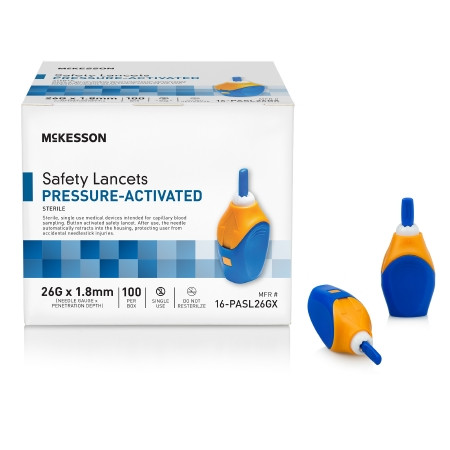 Lancet, Safety Press Activ Blu1.8mm 26g (100/bx 20bx/cs) Bx - 100