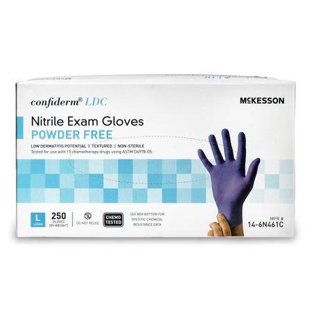 Glove, Exam Ntrl Lg N/s Chemo Ldc Blu (250/bx 10bx/cs) Bx - 250