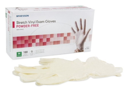 Glove, Exam Vnyl Strtch Pf Med(100/bx 10bx/c Bx - 100