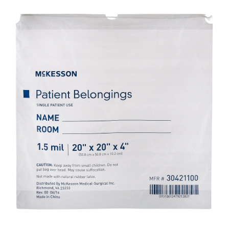 Bag, Pat Drwstrng 20x20x4 Wht (250/cs) Ea - 1