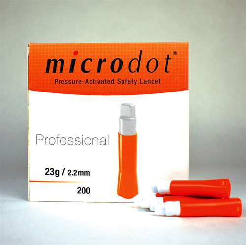 Microdot  23g Safety Lancet, Box of 200