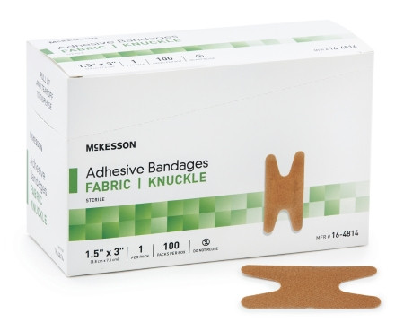 Bandage, Adhsv Fabr Knckl 1.5x3 (100/bx 24bx/cs) Bx - 100