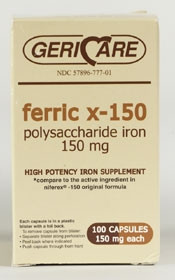 Iron Ferric Polysaccharide, Cap 150mg (100/bt 12bt Bt - 1