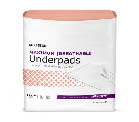 Underpad, Max Absrb 24"x36" (5/bg 14bg/cs) Bg - 5