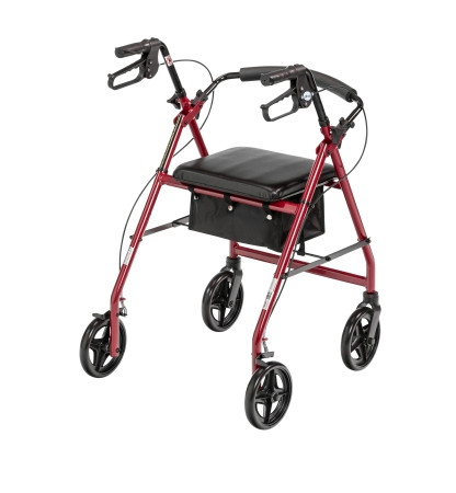 Rollator, Lt-wt Flding Alum W/7.5" Wheels Red 300lb (1/cs) Cs - 1