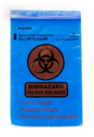 Bag, Spcmn Biohaz Blu Outside Pckt 6"x9" (100/pk) Pk - 1