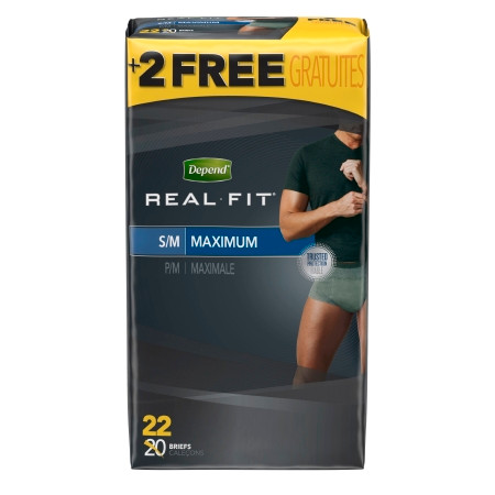 Brief, Incont Depends Real Fitabsrb Mens Sm/med (22/pk 2pk/ Pk - 22