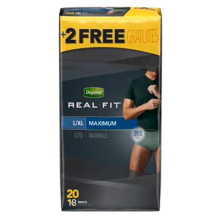 Brief, Incont Depends Real Fitabsrb Mens Lg/xlg (20/pk 2pk/ Pk - 20