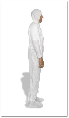 Coverall, Cleanroom Str Zipperclsr Booties Wht Xlg (20/ct) Ct - 20