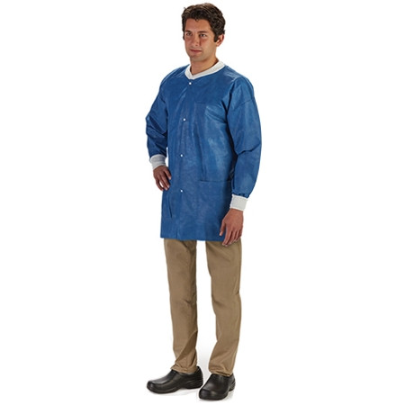 Coat, Lab Labmates 3pckt Knit Collar Cuffs Blu Lg (10/bg) Bg - 10