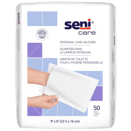 Glove, Cleansing Seni Care 9"x6" (50/pk 12 Pk/cs) Pk - 50