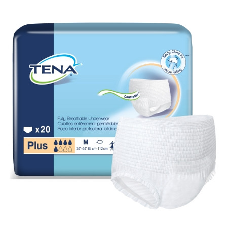 Underwear, Incont Tena + Unsx Wht Med (20/pk 4pk/cs) Pk - 20